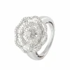 Bague Ronde "Fleur" Or Blanc & Diamants
