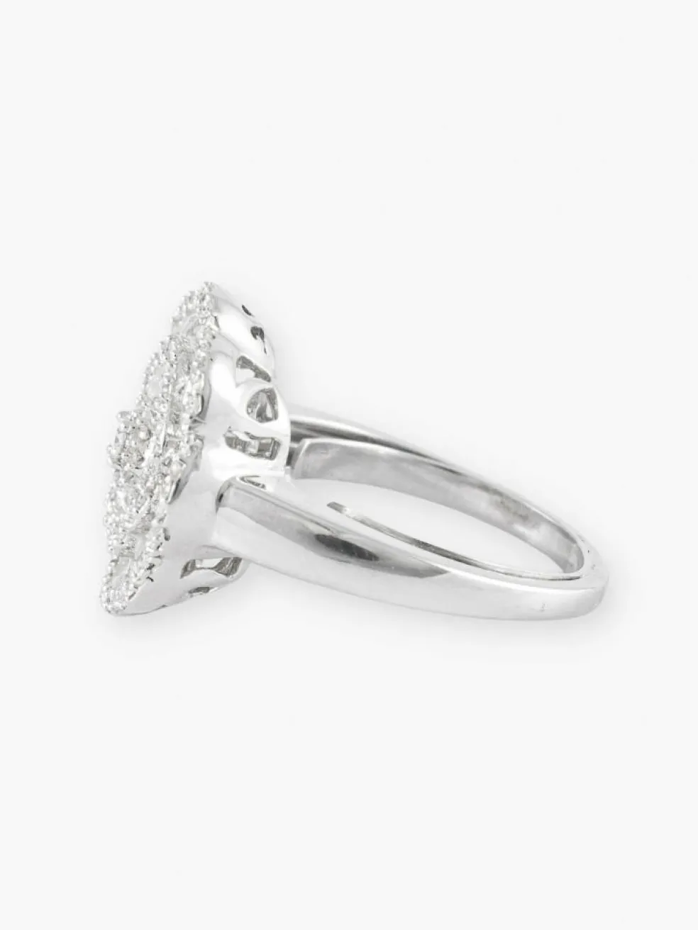 Bague Ronde "Fleur" Or Blanc & Diamants