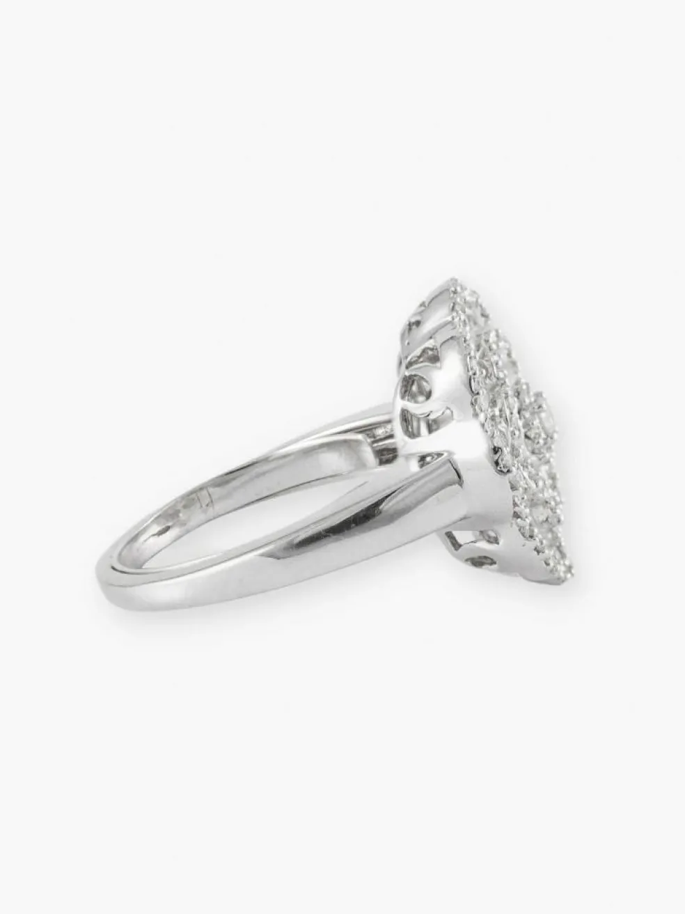 Bague Ronde "Fleur" Or Blanc & Diamants