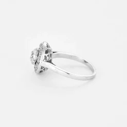 Bague ronde or blanc et diamants