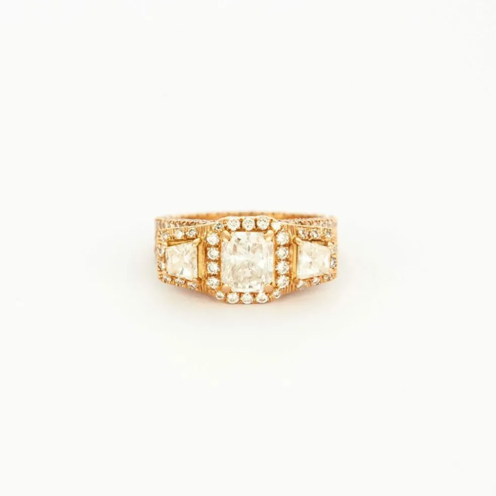 Bague Royale or rose et diamants