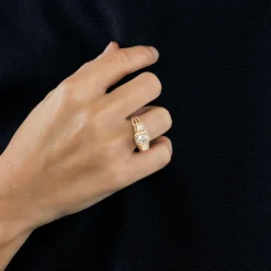 Bague Royale or rose et diamants