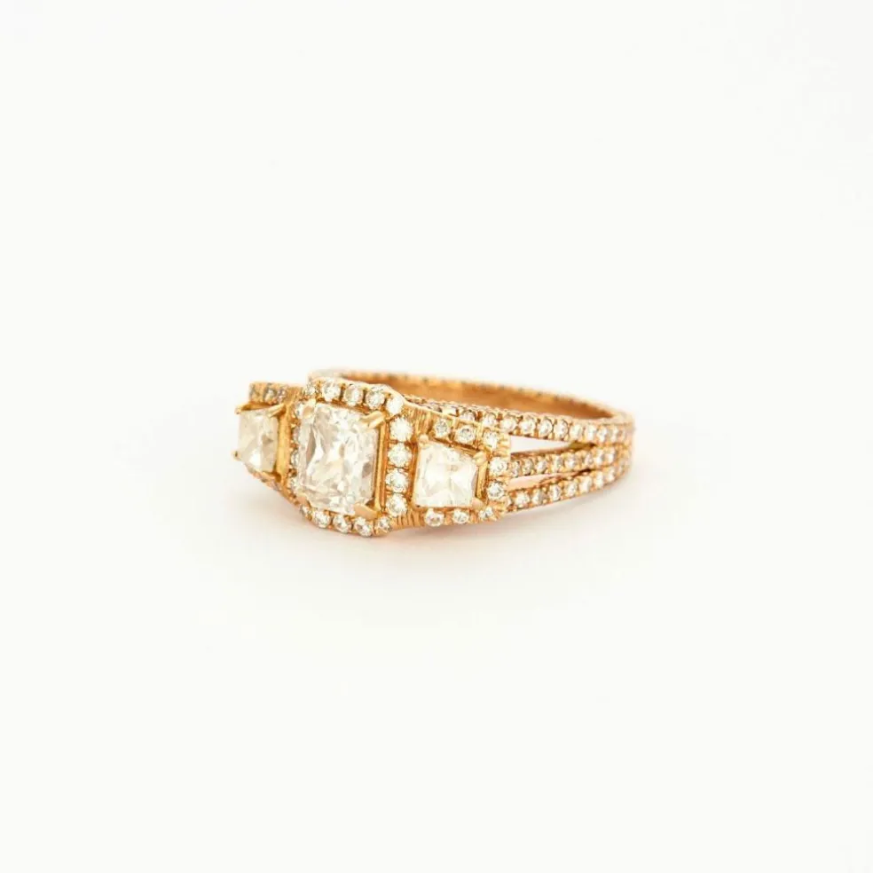 Bague Royale or rose et diamants