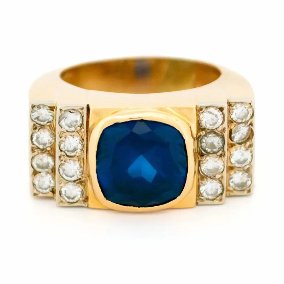 Bague Réservoir Saphir Diamant