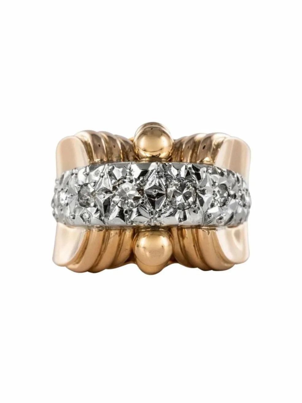 Bague rétro ancienne diamants