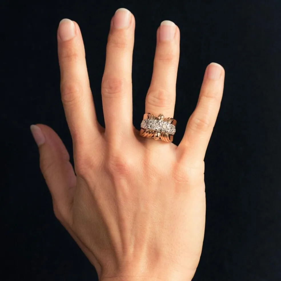 Bague rétro ancienne diamants