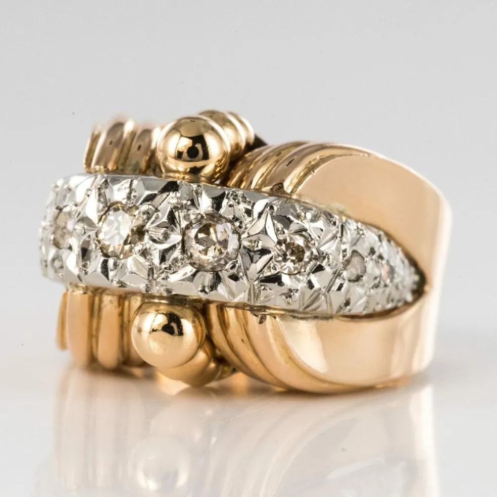 Bague rétro ancienne diamants