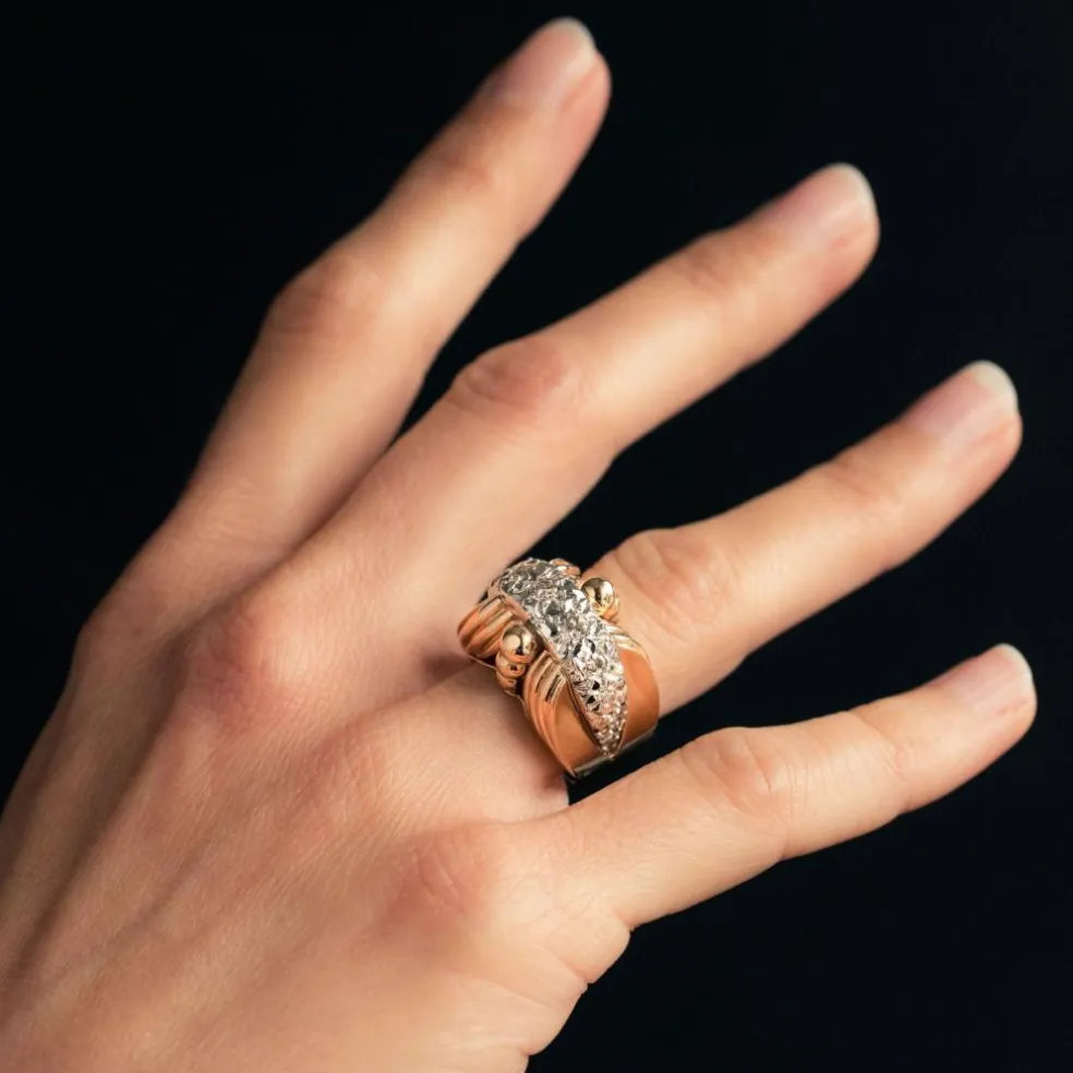 Bague rétro ancienne diamants