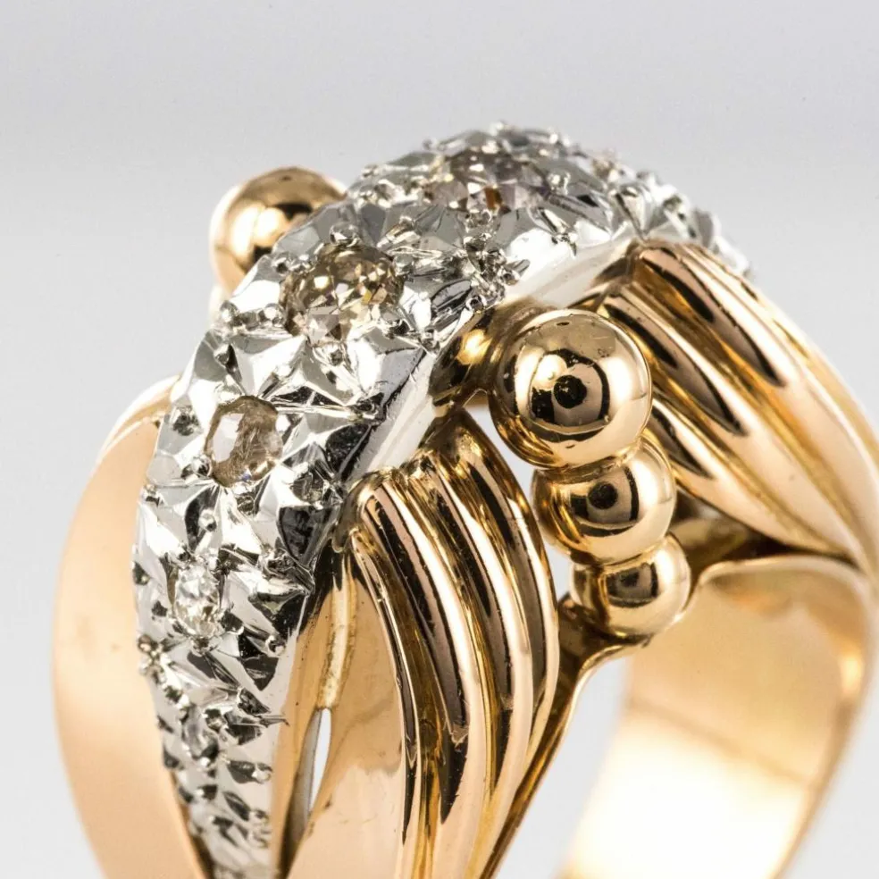 Bague rétro ancienne diamants