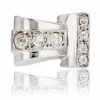 Bague rétro asymétrique diamants