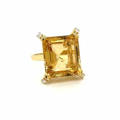 Bague Rétro Béryl Heliodor Diamants
