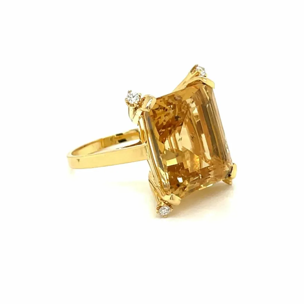Bague Rétro Béryl Heliodor Diamants