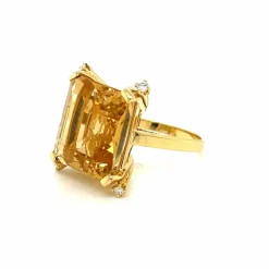 Bague Rétro Béryl Heliodor Diamants