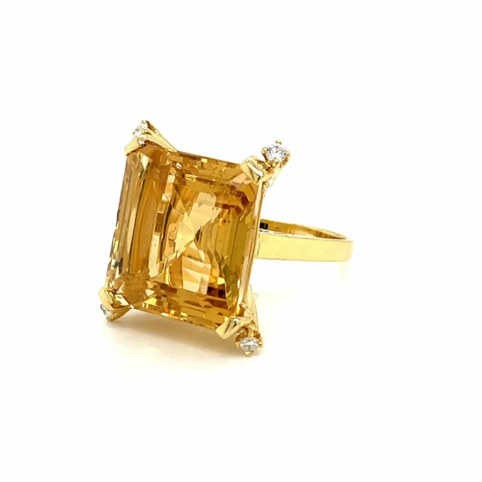 Bague Rétro Béryl Heliodor Diamants