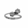 Bague rétro certifiée HRD or blanc, diamants naturels