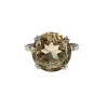 Bague rétro citrine et or blanc