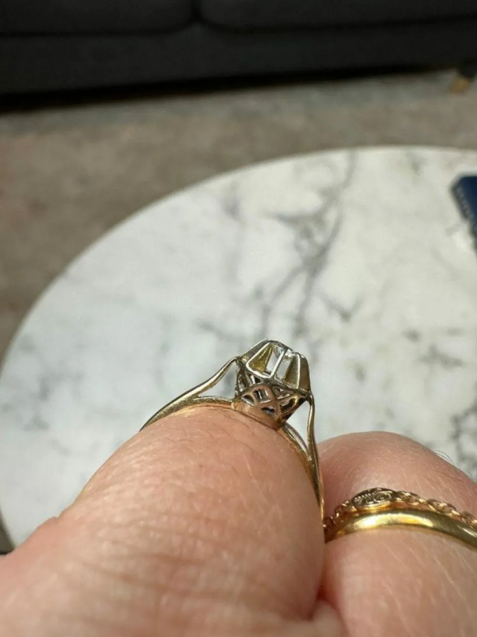 Bague Rétro Diamant Or