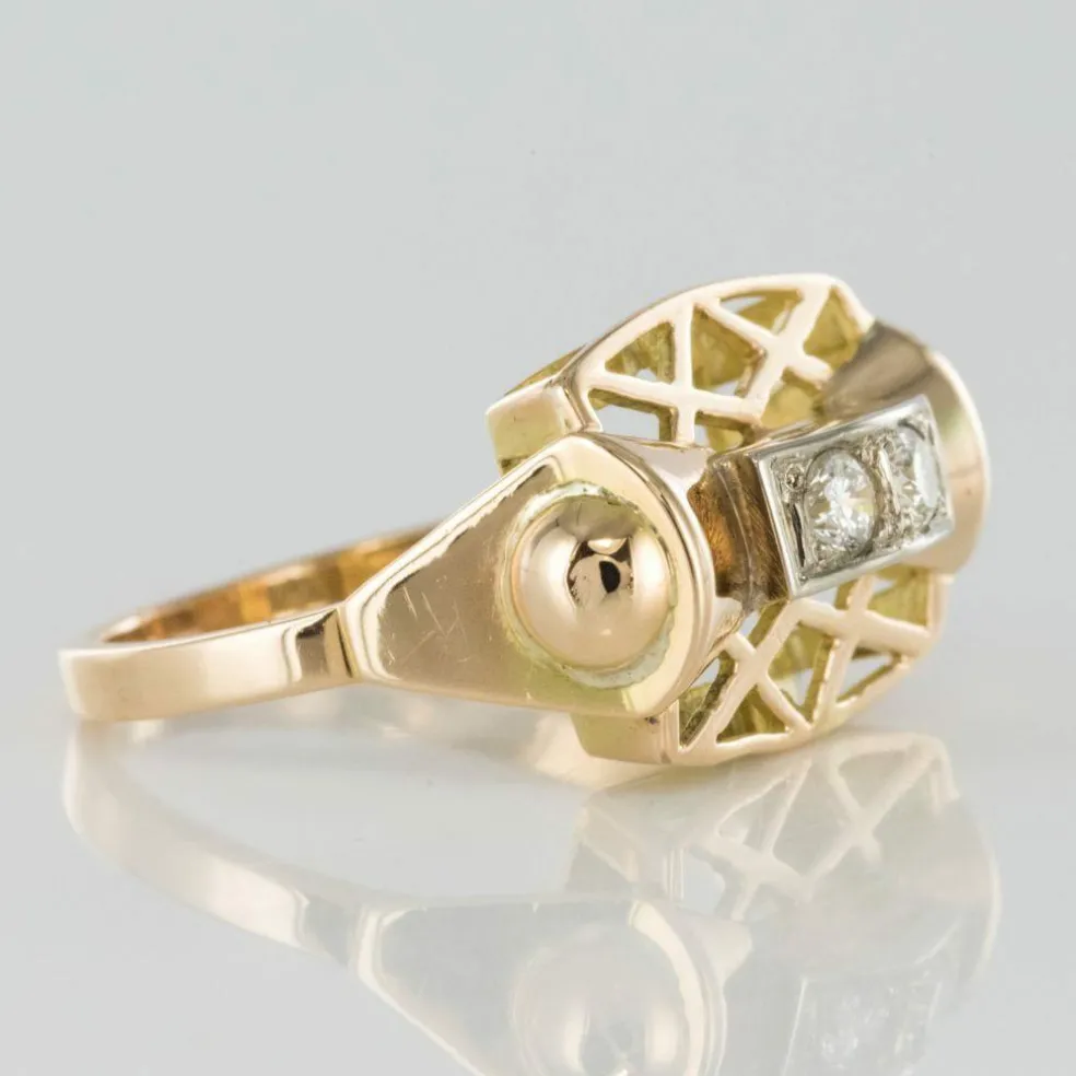 Bague rétro diamants