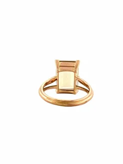 Bague rétro en or jaune et citrine