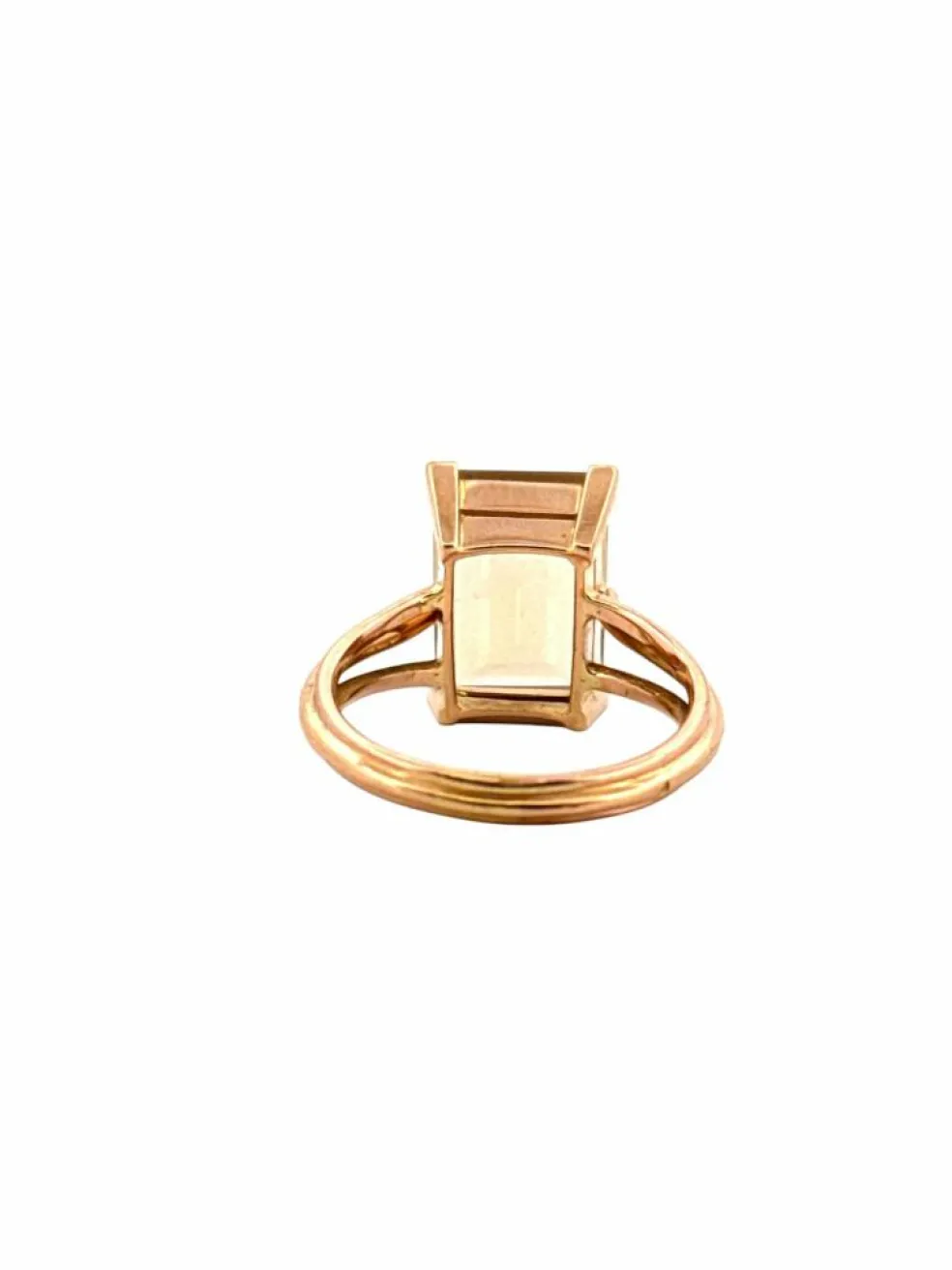 Bague rétro en or jaune et citrine