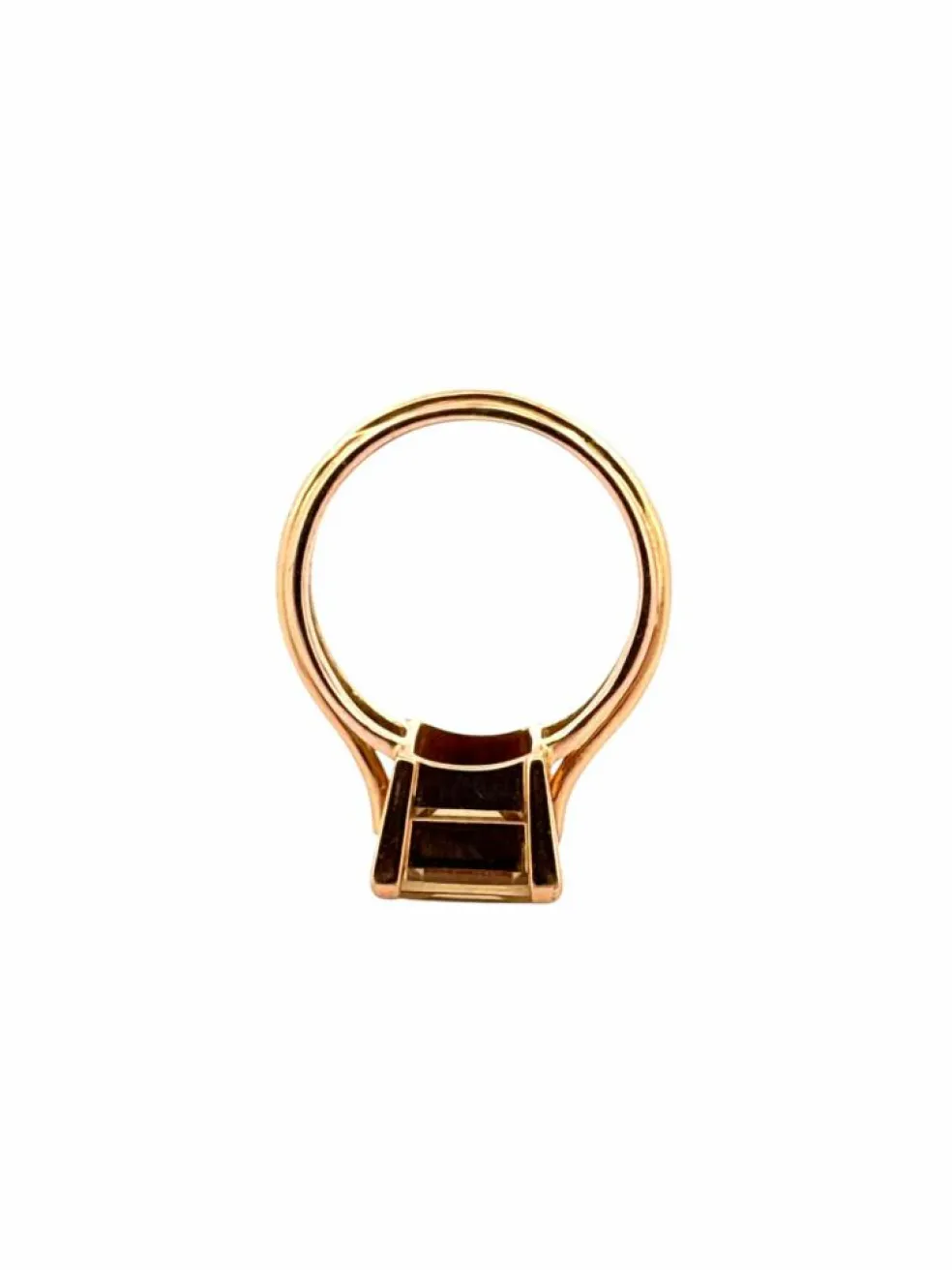 Bague rétro en or jaune et citrine