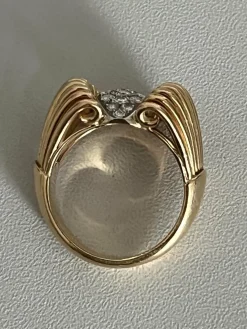 Bague Rétro Fils d'Or Jaune Platine Diamants