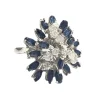 Bague rétro Or blanc Diamants Saphirs