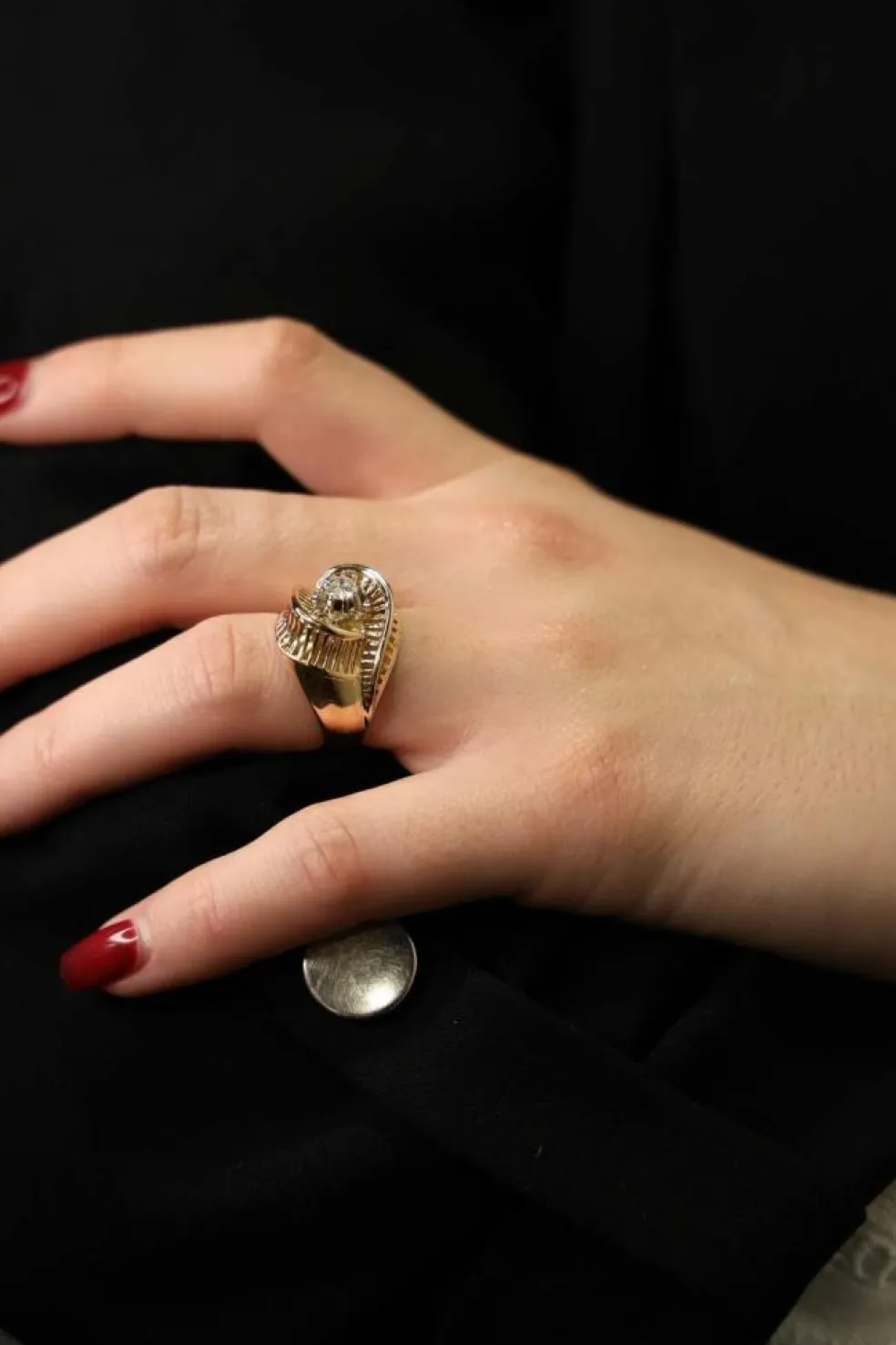Bague Rétro Or jaune Diamant