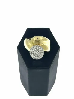 Bague rétro or jaune diamants certificat HRD