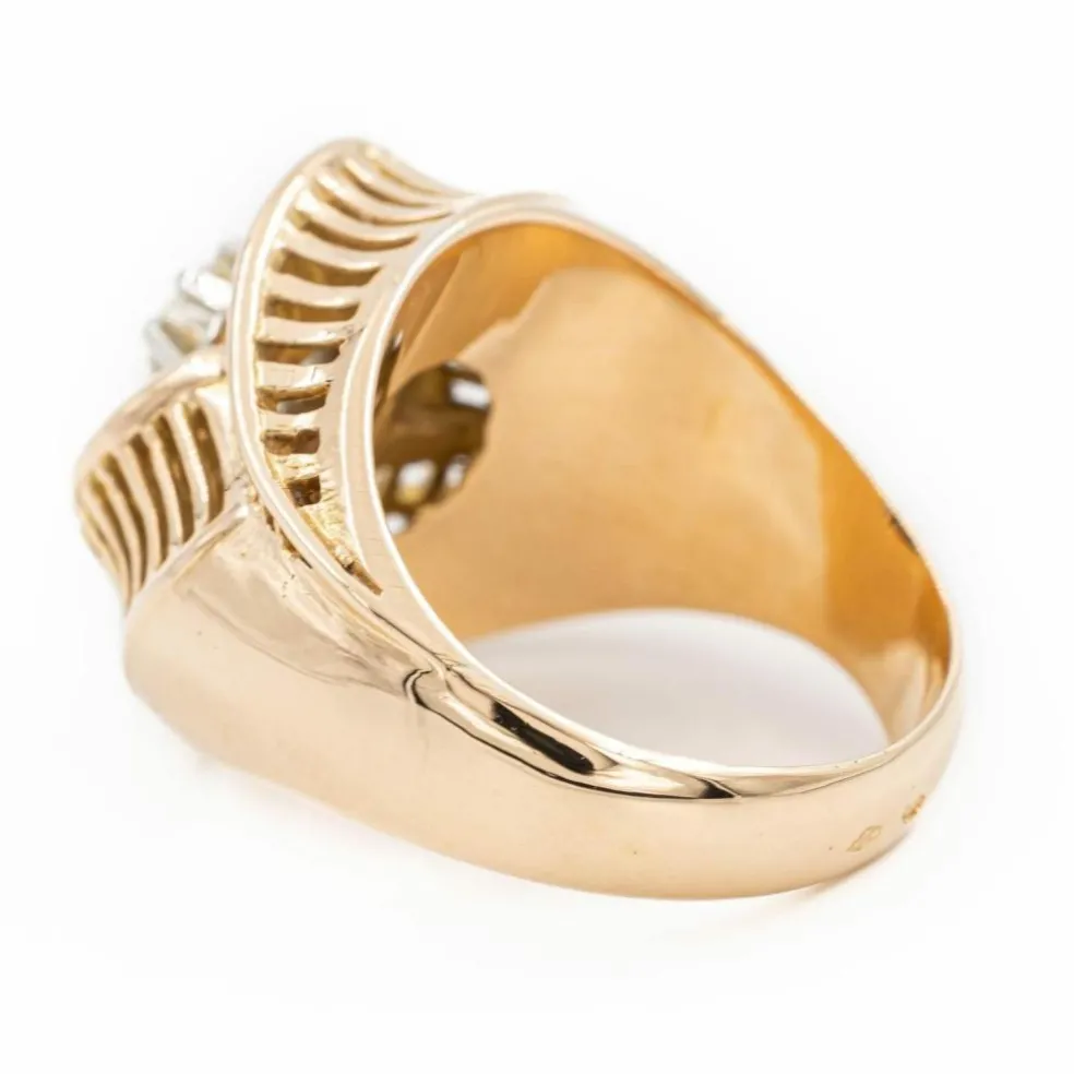 Bague Rétro Or jaune Diamant