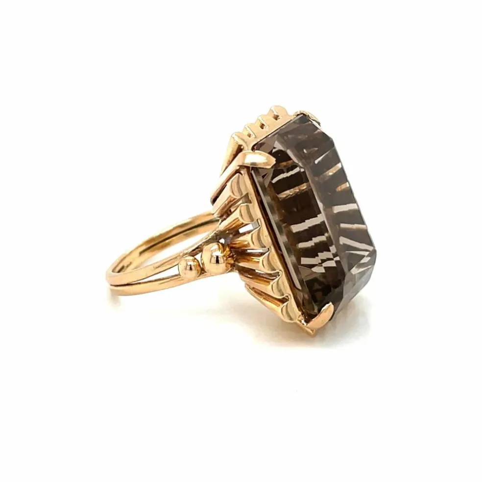 Bague Rétro Quartz Fumé