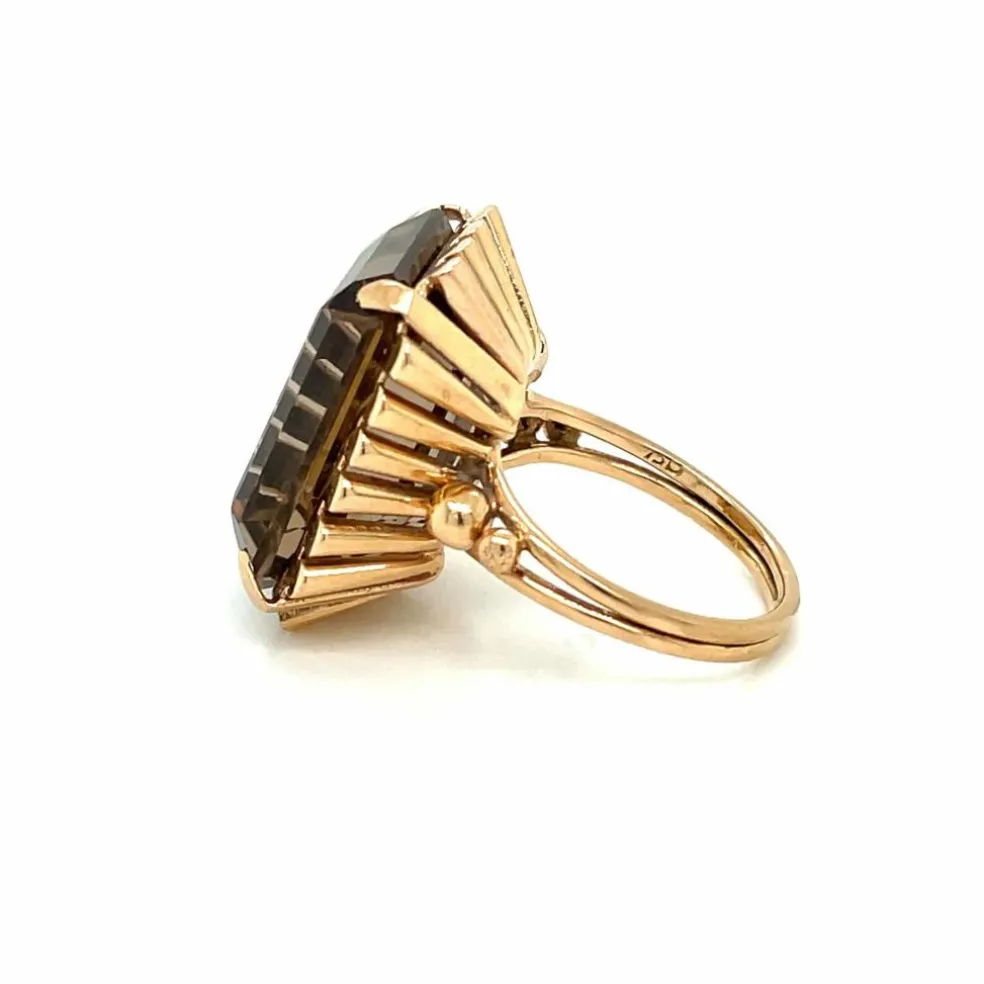 Bague Rétro Quartz Fumé