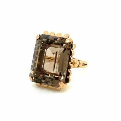 Bague Rétro Quartz Fumé