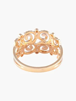 Bague ruban diamants or