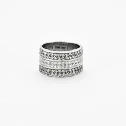 Bague ruban or blanc diamants