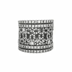 Bague ruban or blanc et diamants