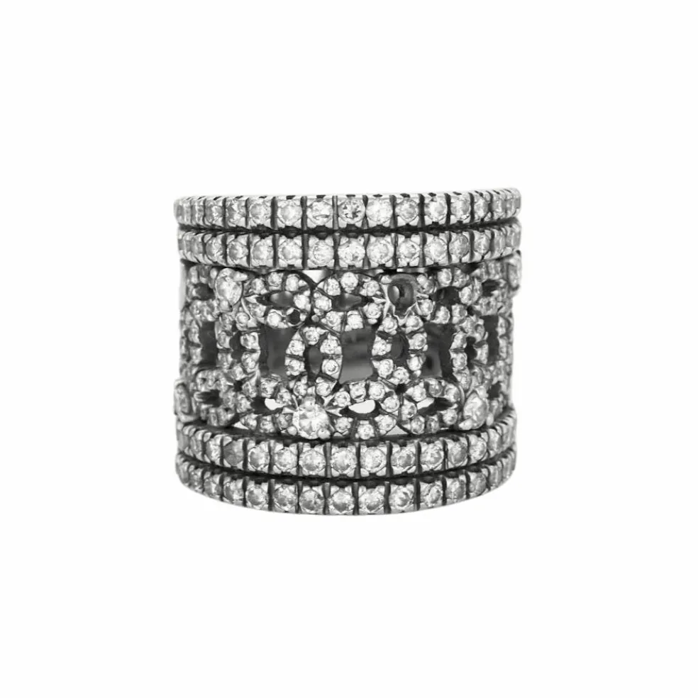 Bague ruban or blanc et diamants