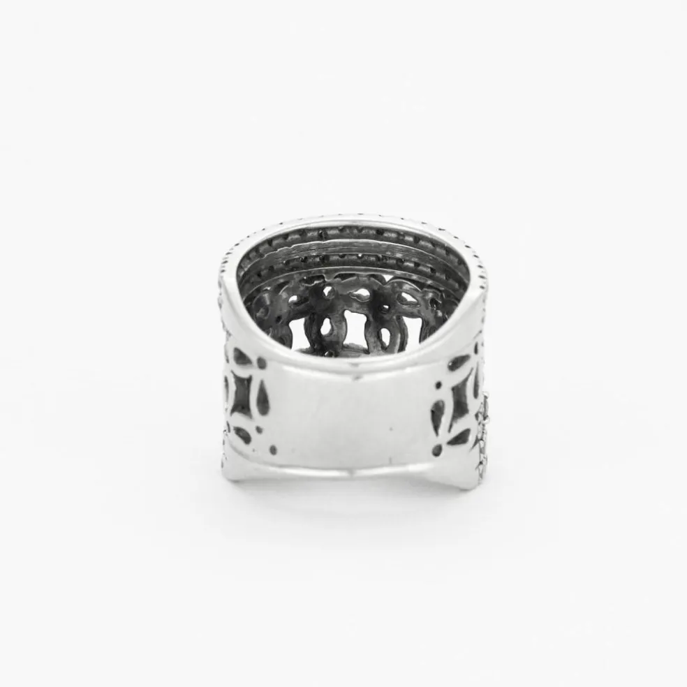 Bague ruban or blanc et diamants