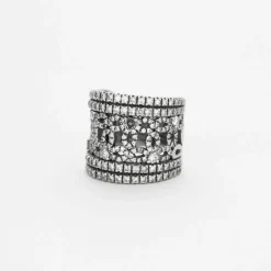 Bague ruban or blanc et diamants