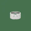 Bague ruban or blanc pavage diamants