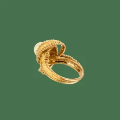 BAGUE RUBAN OR ET PERLE