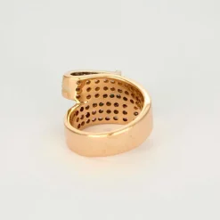 Bague ruban or rose, émeraude et saphirs roses