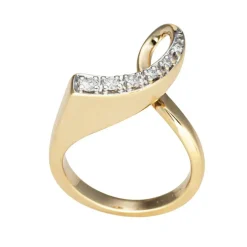 Bague Ruban Vintage Diamant Or Jaune