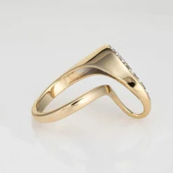 Bague Ruban Vintage Diamant Or Jaune