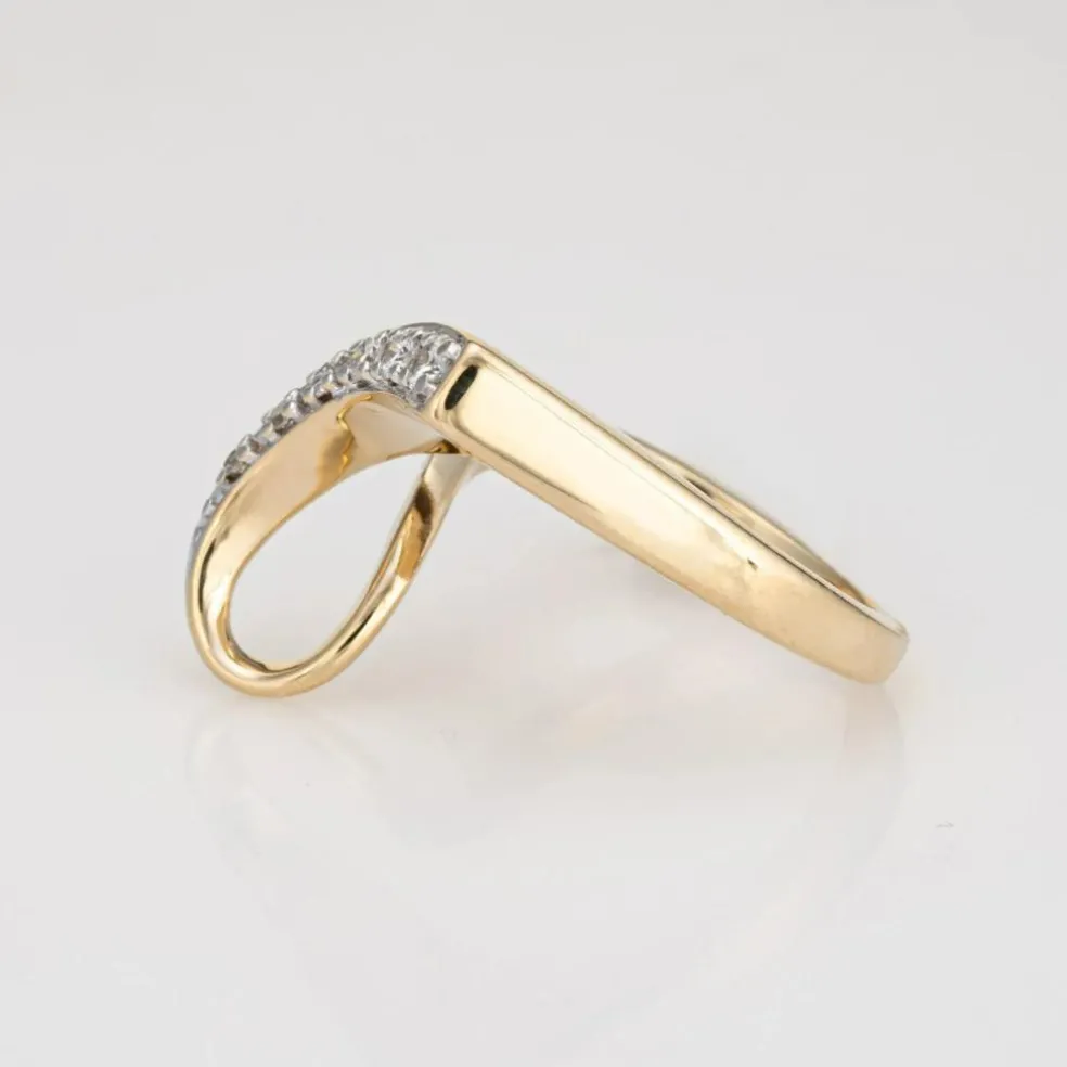 Bague Ruban Vintage Diamant Or Jaune