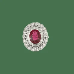 Bague rubellite diamants