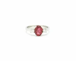 Bague rubellite et diamant