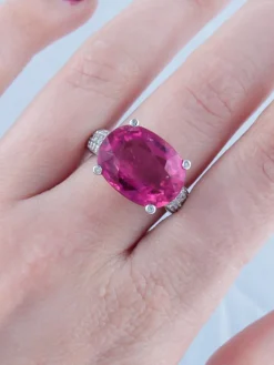 Bague Rubellite et Diamants