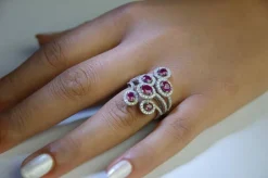 Bague Rubis 180 diamants