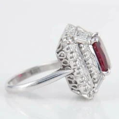 Bague Rubis birman et Diamants